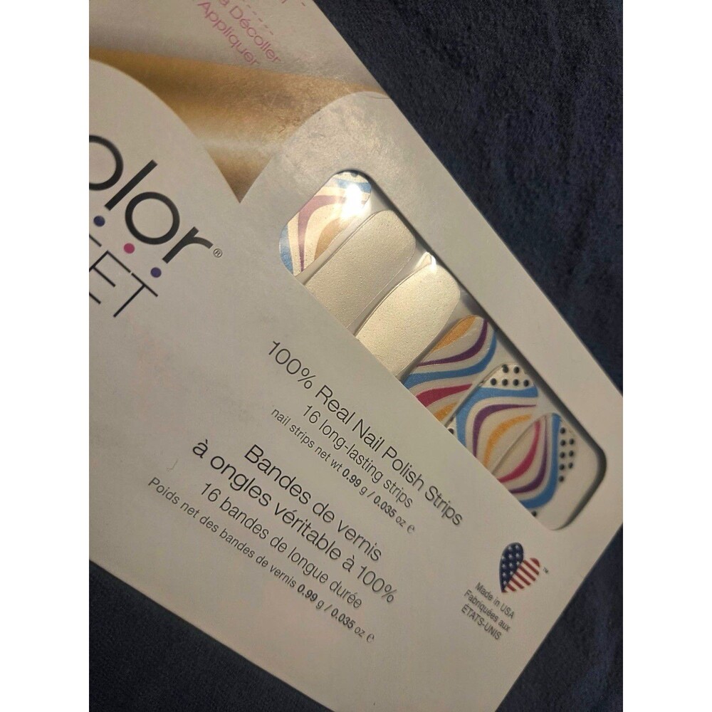 Color Street Cool Beans Multicolor/White Gloss Nail Polish Strips 0.035oz FDSS88